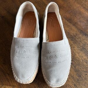 rag & bone espadrille wedge in natural jute with tan sole